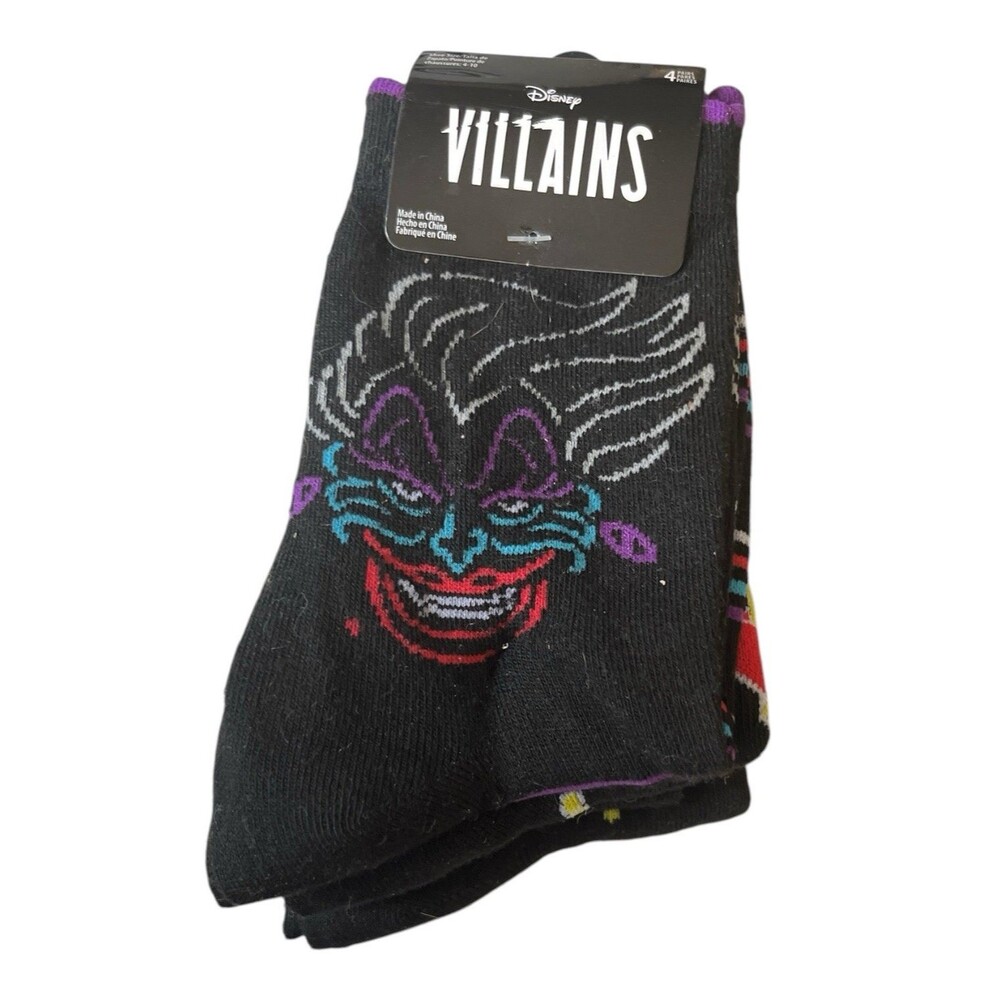 Disney Villains Womens Low Cut Socks Ursula Maleficent Evil Queen